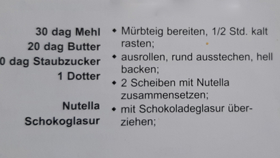 ausgedrucktes rezept für kekse 