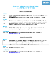 Weekly programme (next week)