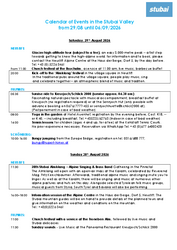 Weekly programme (next week)