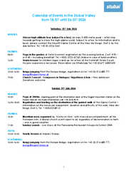 Weekly programme (next week)