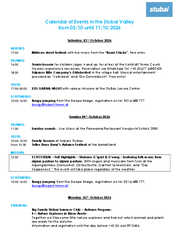 Weekly programme (next week)