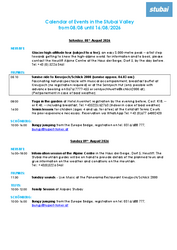 Weekly programme (next week)