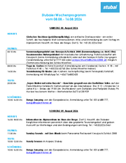 Wochenprogramm Deutsch (Kommende Woche)