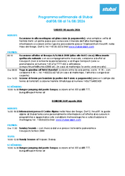 Programma settimanale (la prossima settimana)